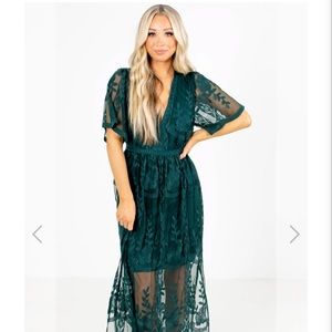Bella Ella light my fire maxi dress teal